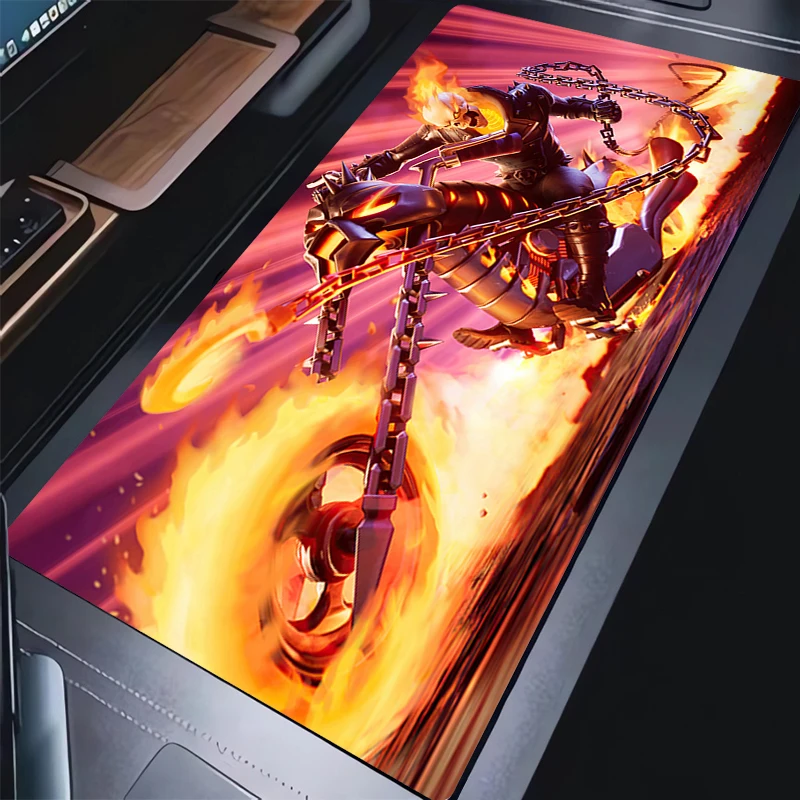 

Cool Ghost Rider Keyboard Rug Flame Ghost Mouse Pad PC XXL Gamer Cabinet Mousepad Laptop Gaming Accessories Desk Mat Soft Carpet