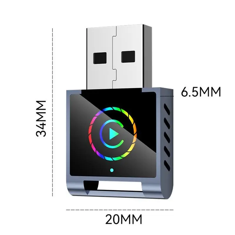 【Najlepsze Wybory】Adapter 2w1 Bezprzewodowy CarPlay Android Auto RGB Smart AI Box BT+WIFI USB Dongle Plug & Play Konwertuje Przewodowe na Bezprzewodowe B