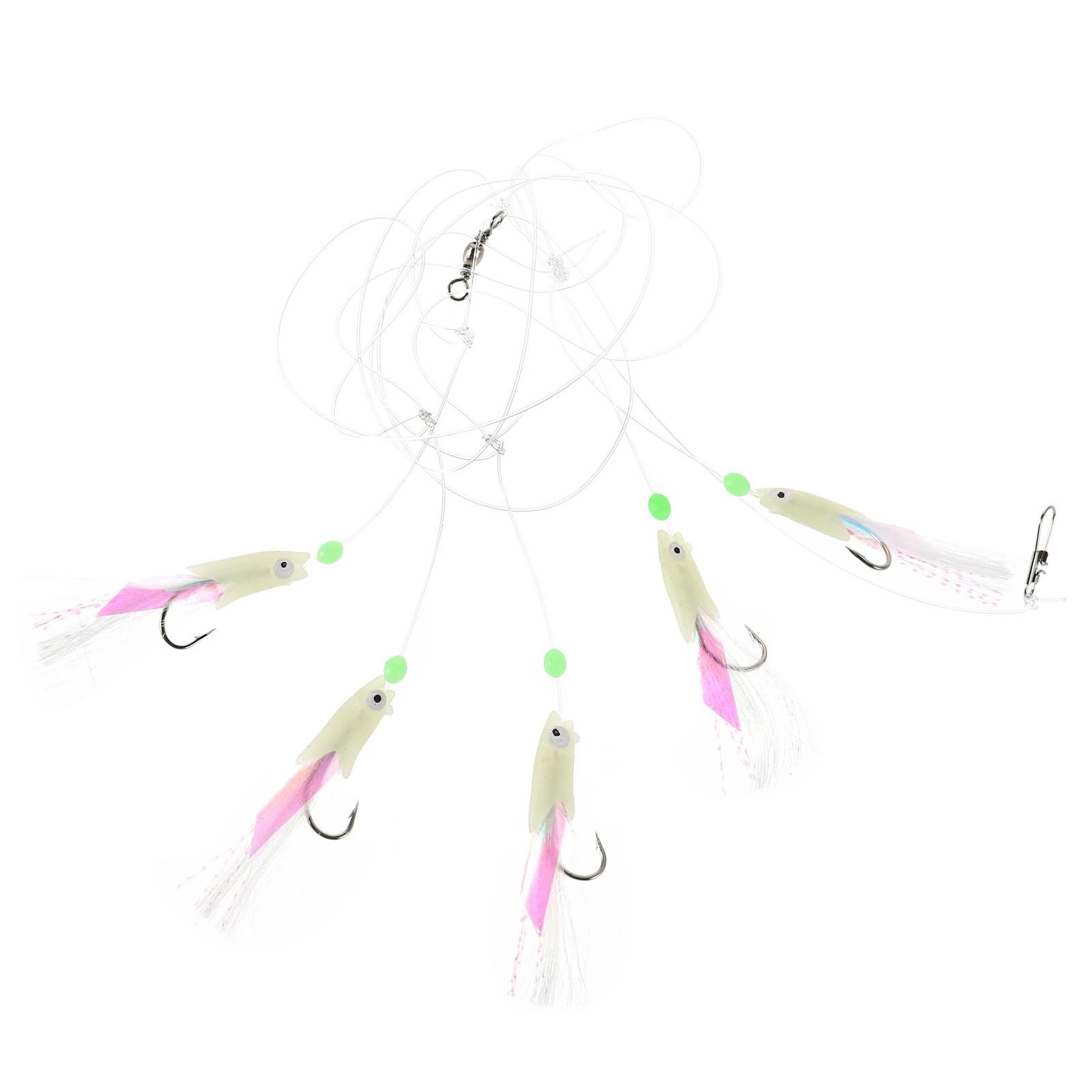 

5Pcs Glow in Dark Fishing Hooks Luminous Night Tackle Freshwater Saltwater Versatile String Bait Gear Fishing Bait