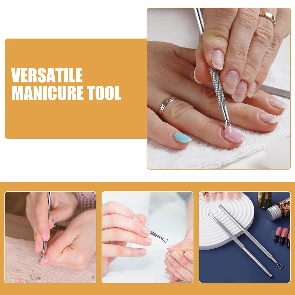 6Pcs Nail Cuticle Remover Tool Stainless Steel Gel Polish Scraper for Fingernail Toenail Manicure Pedicure Nail Groove Tidying view 4