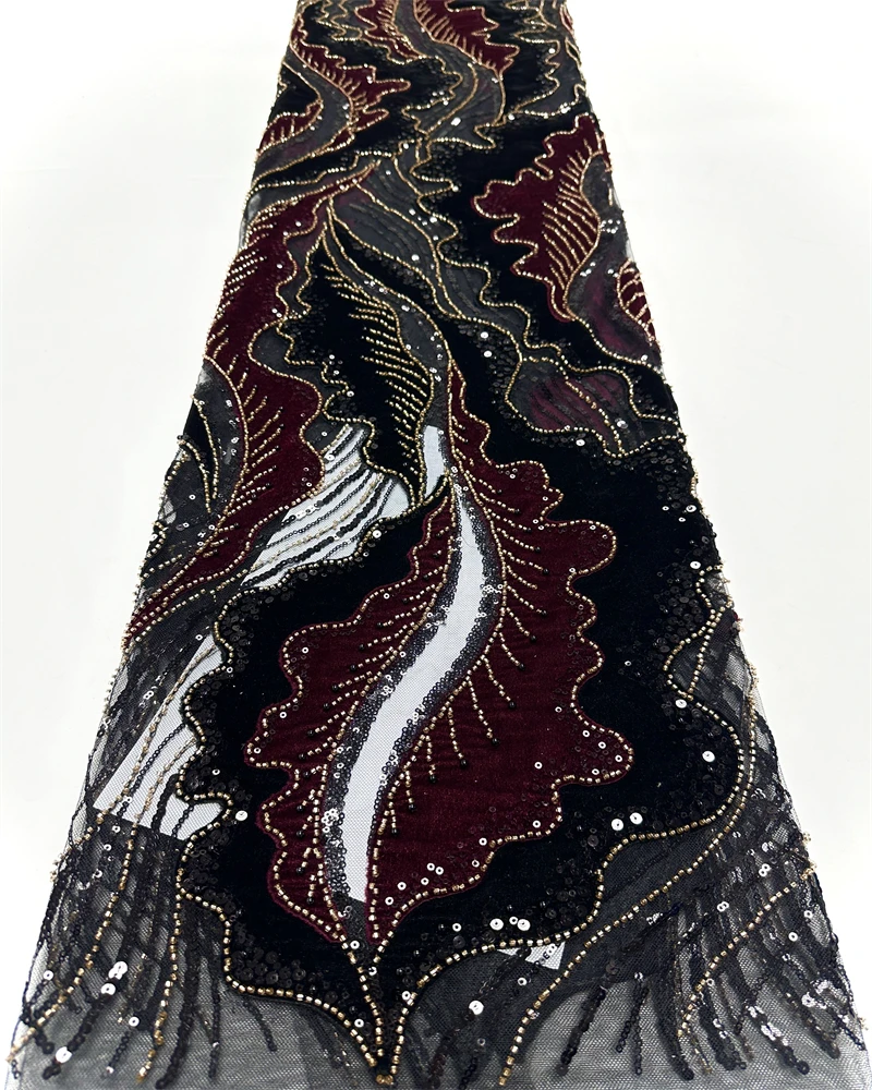 

Африканская кружевная ткань с бусинами, 2021, высокое качество, нигерийское кружево с блестками для жениха, французский тюль, ткань для шитья свадебного платья