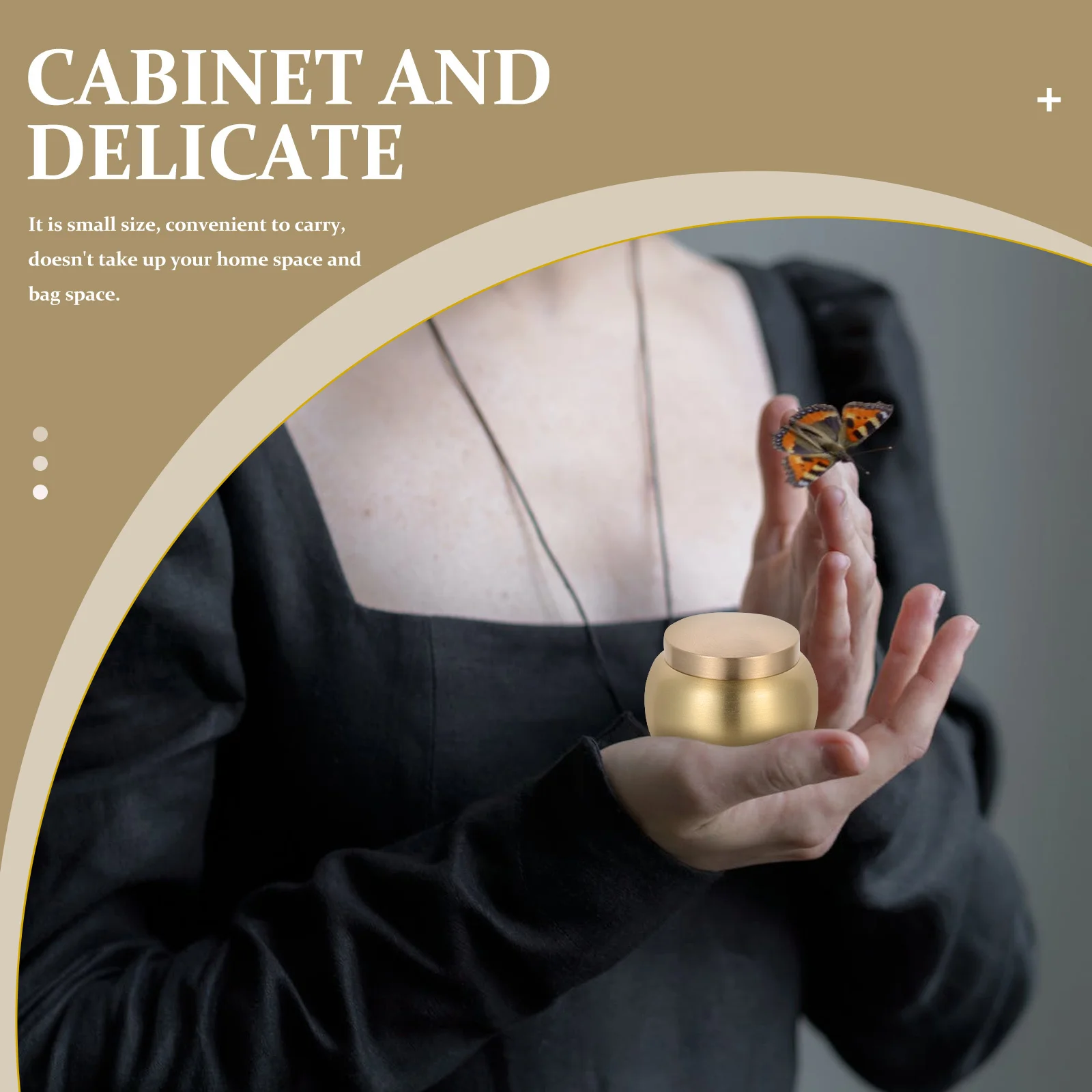 

1pc Mini Copper Ashes Urn Pet Cinerary Casket Small Ash Storage Container Tea Canister Pet Funeral Keepsake