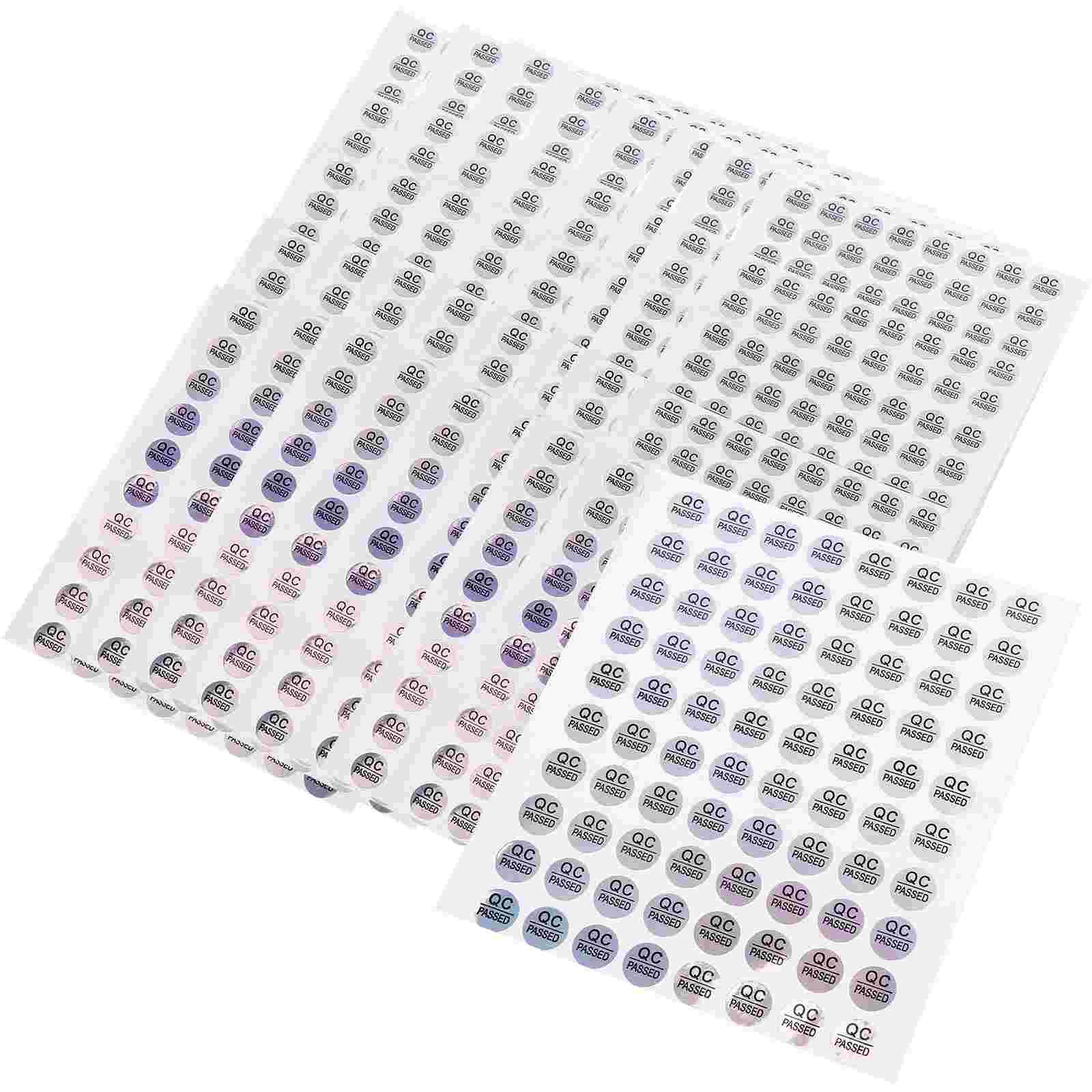 800 Pcs Qc Pass Tag Quality Test Sticker Passed Labels for Stickers Nail Decals Pvc Self-adhesive Inspection Circle