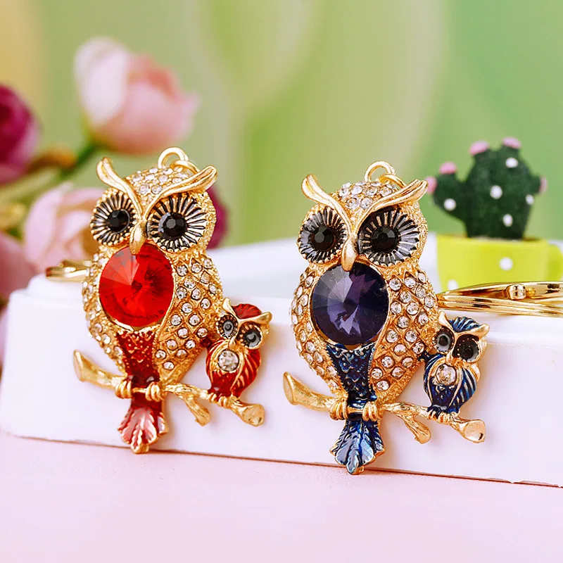 Cute Keychain Big And Small Owl Animal Key Ring For Women Children Key Chains Gifts Handmade Handbag Car Key Chain Jewelry