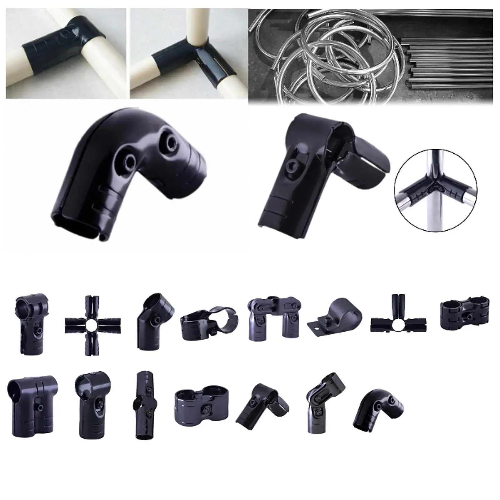 High Strength Pipe Connector Clamp Steel Tube Frame Adapter for Retail Store Partition Wall