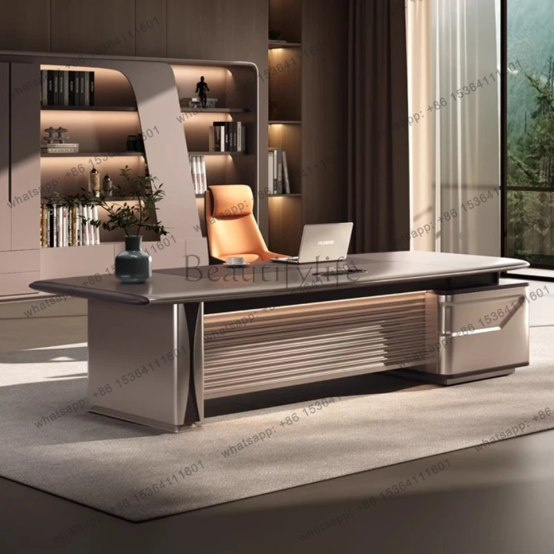 Light Luxury Simple Desk Modern Designer Monitor Stand Secretary Computer Desks European Cabinet Schreibtisch Home Furniture