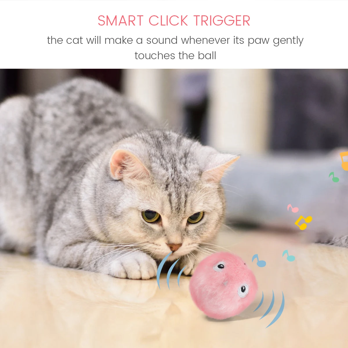 Cat Toys Balls Smart Cat Toys Interactive Ball Plush Electric Catnip Training Toy Kitten Touch Sounding Pet Product Squeak Toy