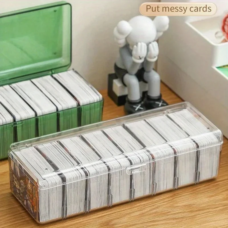 Game Cards Storage Box Football Stars Trading Card Storage Box Plastic Transparent Card Container Portable Game Card Organizer