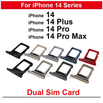 Dual Sim Tray For iPhone 14 Pro Max 14PLUS 14Pro 5G SIM Card Holder Slot Replacement Parts 6.1/6.7 Inch