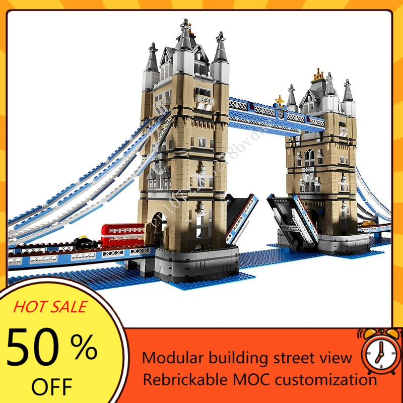 4295PCS Tower Bridge Modular MOC Creative Street View ชุดบล็อกอาคารสถาปัตยกรรม DIY การศึกษาประกอบของเล่นของขวัญ