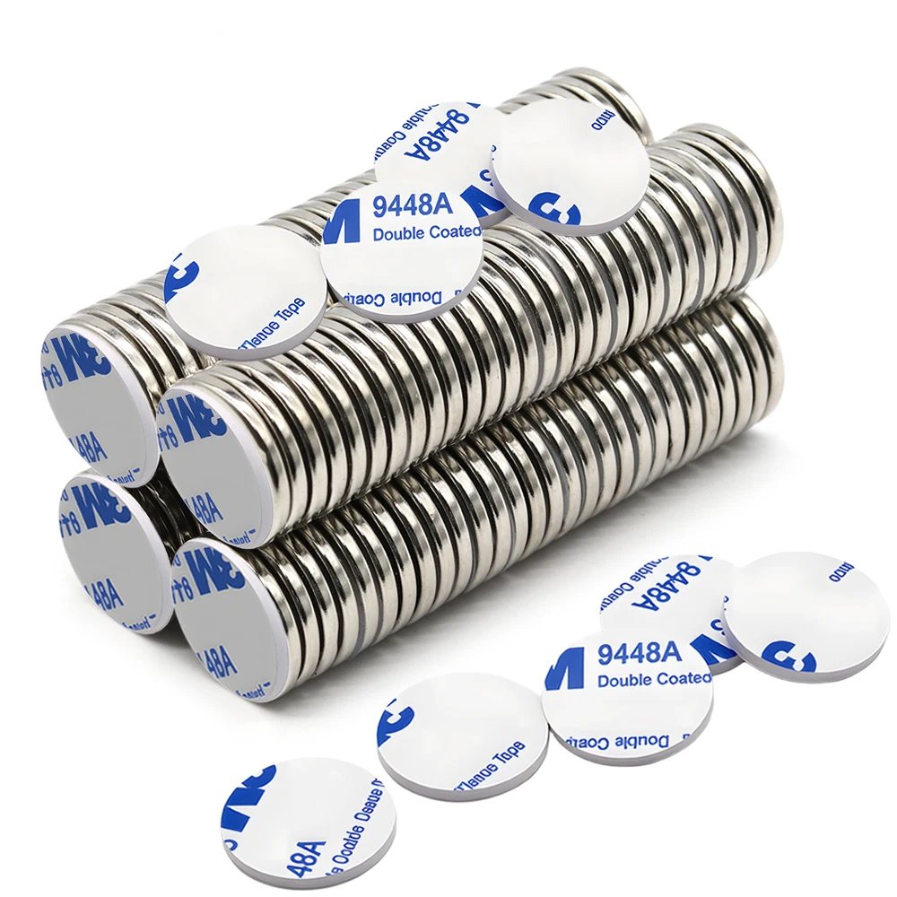 Neodymium Magnet 25x3mm Round Disc With Double Sided Tape Strong Suction Anti Rust For DIY Craft Home Storage Organizer