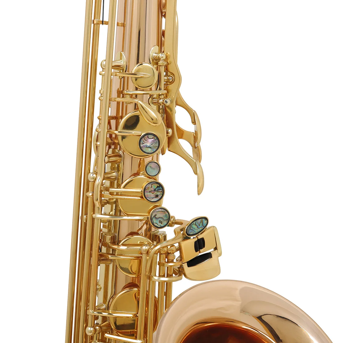 SLADE Bb saxofón Tenor estilo oro rosa B, juego de saxofón Tenor plano con estuche de transporte, boquilla, cepillo de limpieza, accesorios