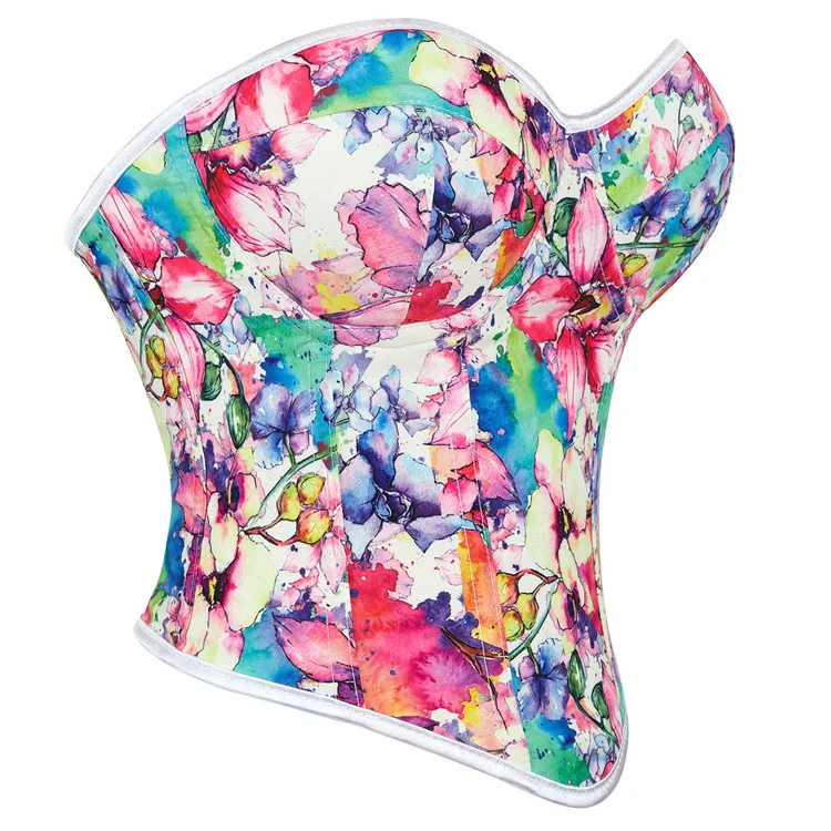 Women Gothic Strapless Underbust Corset Waist Trainer Slimming Bustiers Lingerie Shapewear Bones Basques Body Shaper
