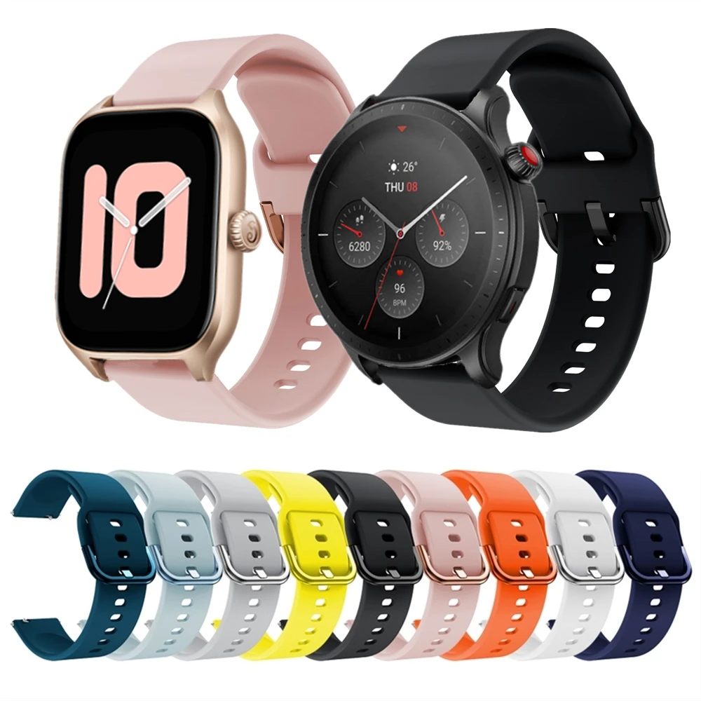 

Силиконовый ремешок для Huami Amazfit GTR 4 GTS 4, мини-спортивный браслет для Huami Amazfit Bip 3 Pro Bip U S, аксессуары для умного ремешка для часов
