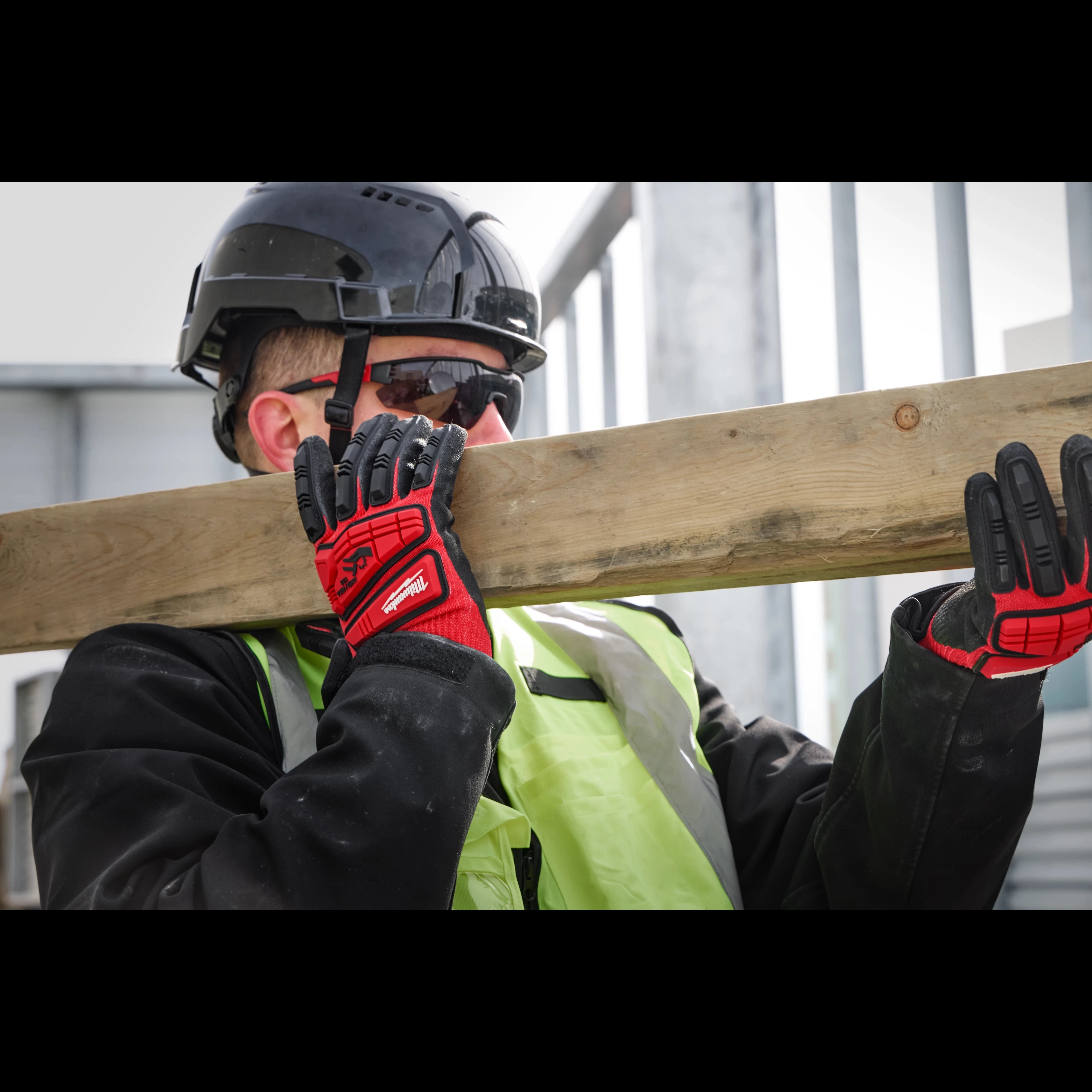 Milwaukee 48-73-8131 Medium Impact Work Gloves Nitrile Coated Knuckle Protection for Construction Industrial Repair