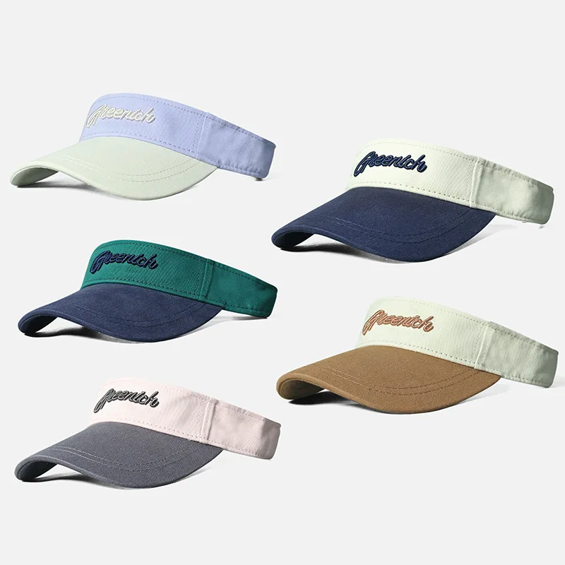 Visor Cap Breathable Fabric High Ponytail Opening Adjustable Back Strap Sun Protection Outdoor Sports Lightweight Unisex hat