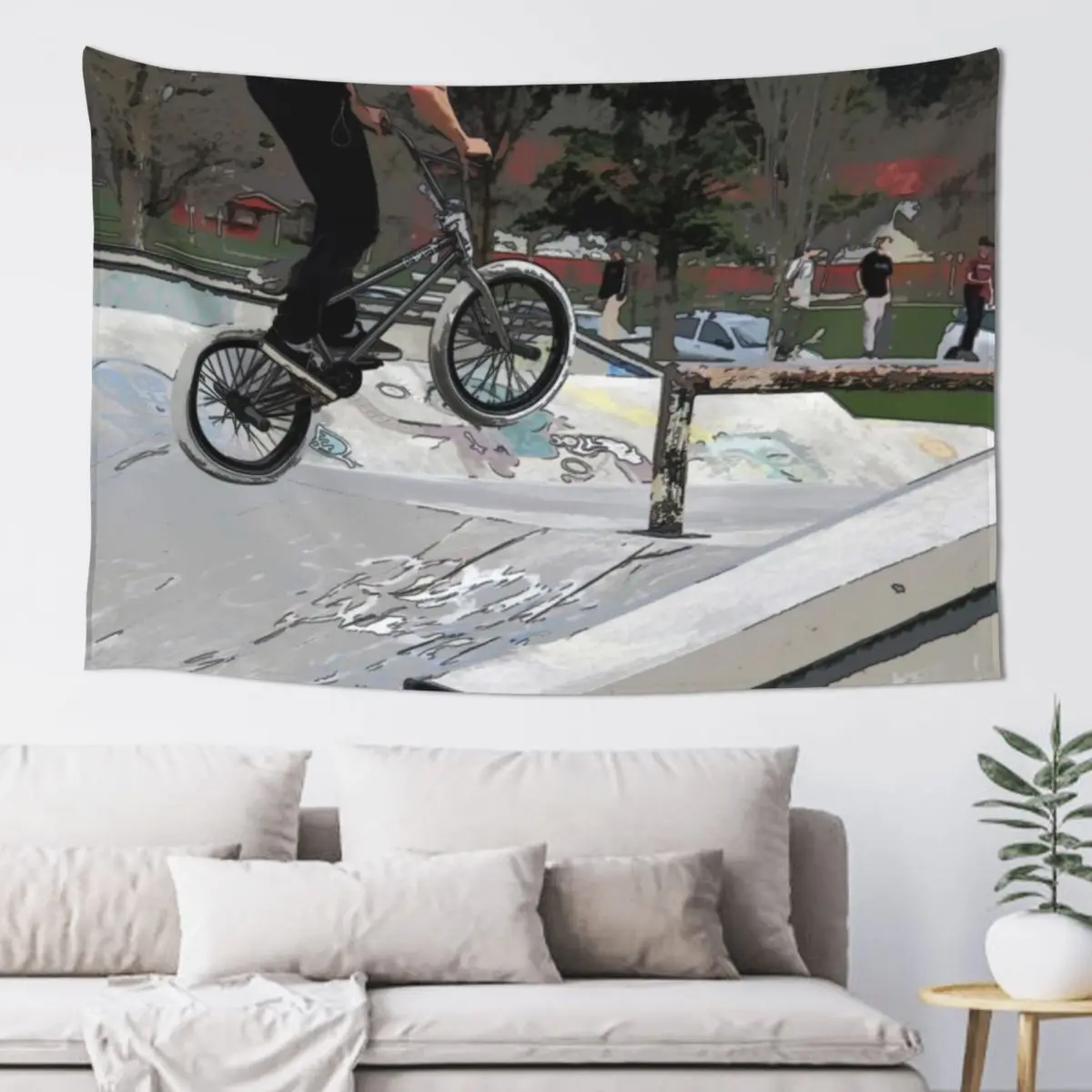 

Getting Air - BMX Rider Tapestry Room Aesthetic Home Decoration Decor Home Tapestry