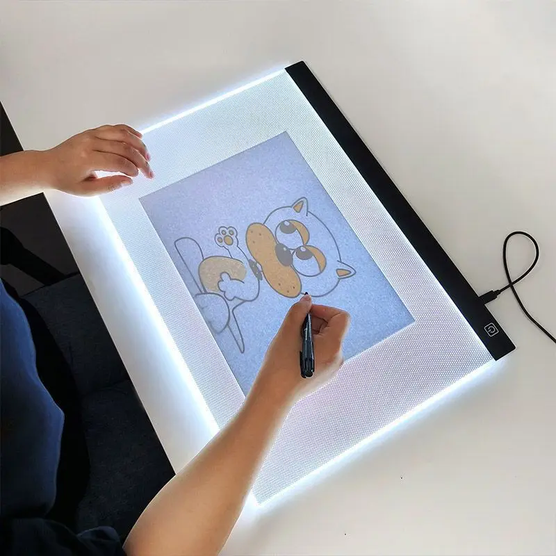 LED نسخة مكتب A4 A5 لوحة الرسم أنيمي رسم هزلية شفافة لوحة كتابة مضيئة رسم الجدول للفنانين