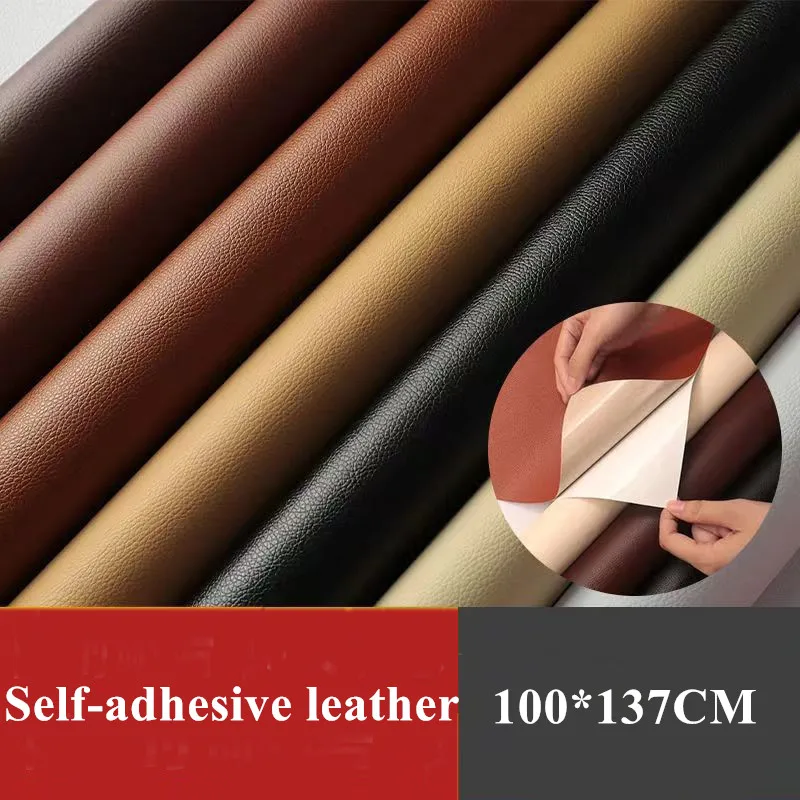 100/200x137cm Self Adhesive PU Leather Fabric Patch Sofa Repairing Patches Stick on Leather PU Fabrics Sticker Patches Scrapbook