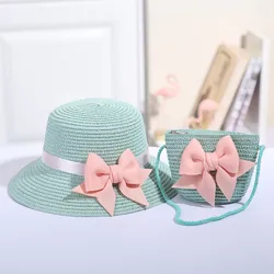 Panama Summer Baby Hat Straw Baby Girl Cap Fashion Lace Bow Children Beach Cap Princess Baby Hats and Caps Kids Hats