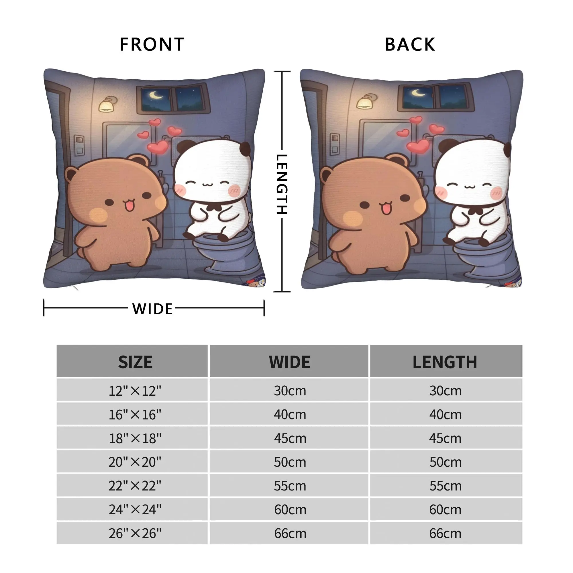Panda Bubu Dudu Pattern Pillow Case  Comfy Pillow Cover Morden Pillowcases For Sofa Home Decoration