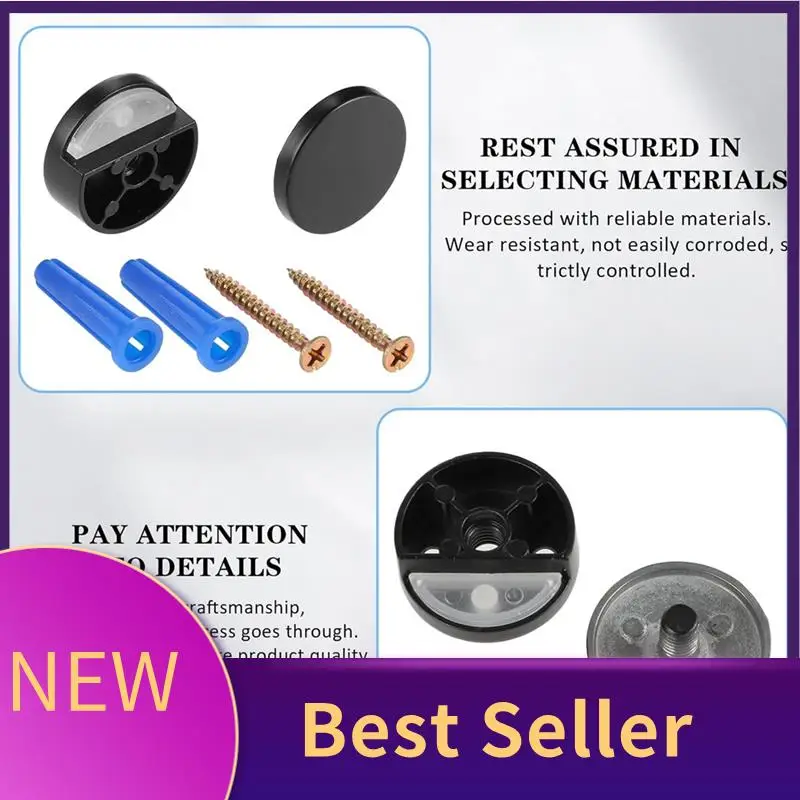 

ABHI-4 Pcs Mirror Mounting Hardware Frameless Adjustable Holders Clips Fixing Mirror Hanging Kit With Duty Screws Anchors