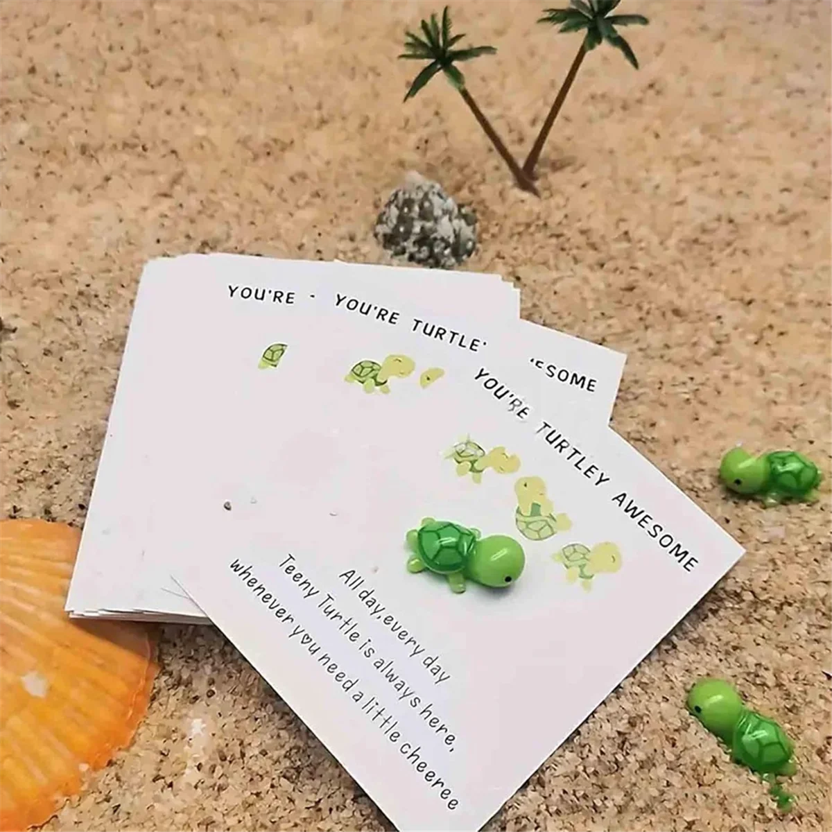 Handmade Emotional Support,You'Re Turtley Awesome, Turtle Motivational Gift, Cute Mini Green Turtle Decoration HY