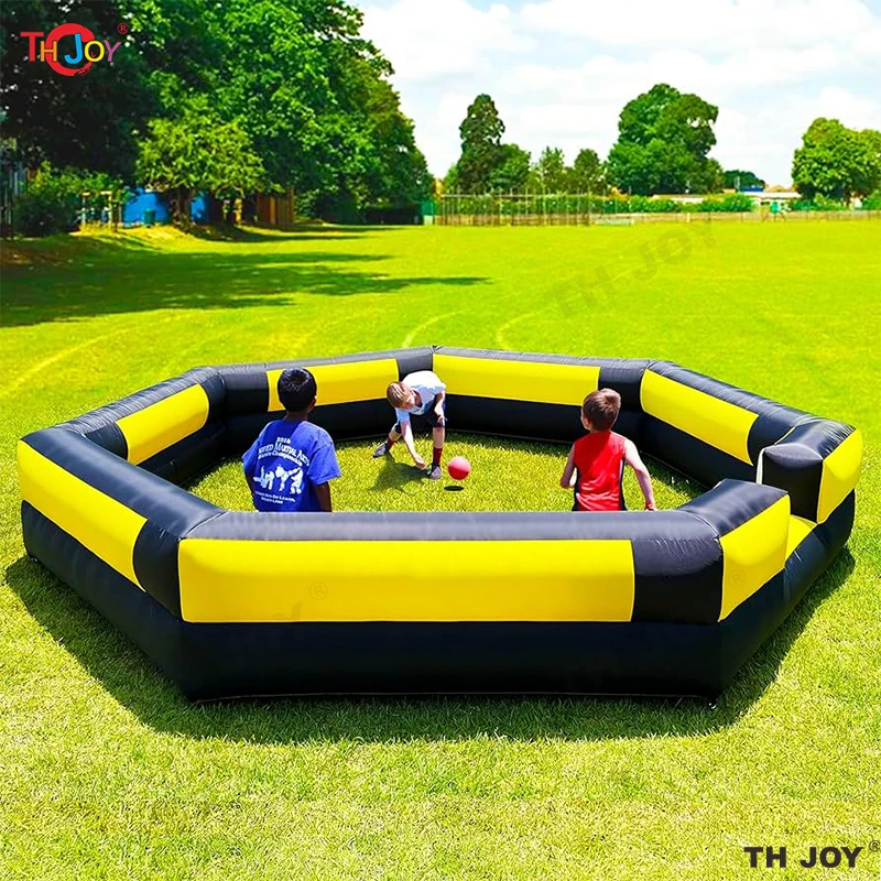 Inflatable Gaga Ball Pit Inflatable Bumper Car Go Kart Track Portable Gaga Court Game with Blower for Outdoor Indoor Activity