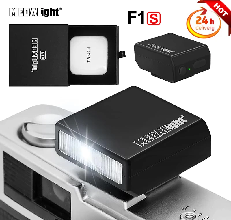 Medalight F1S Camera Flash for Ricoh (GR3/GR3X, etc.) Fuji/Sony/Nikon/Canon,Portable External Set-top Flash Universal Hot Shoe