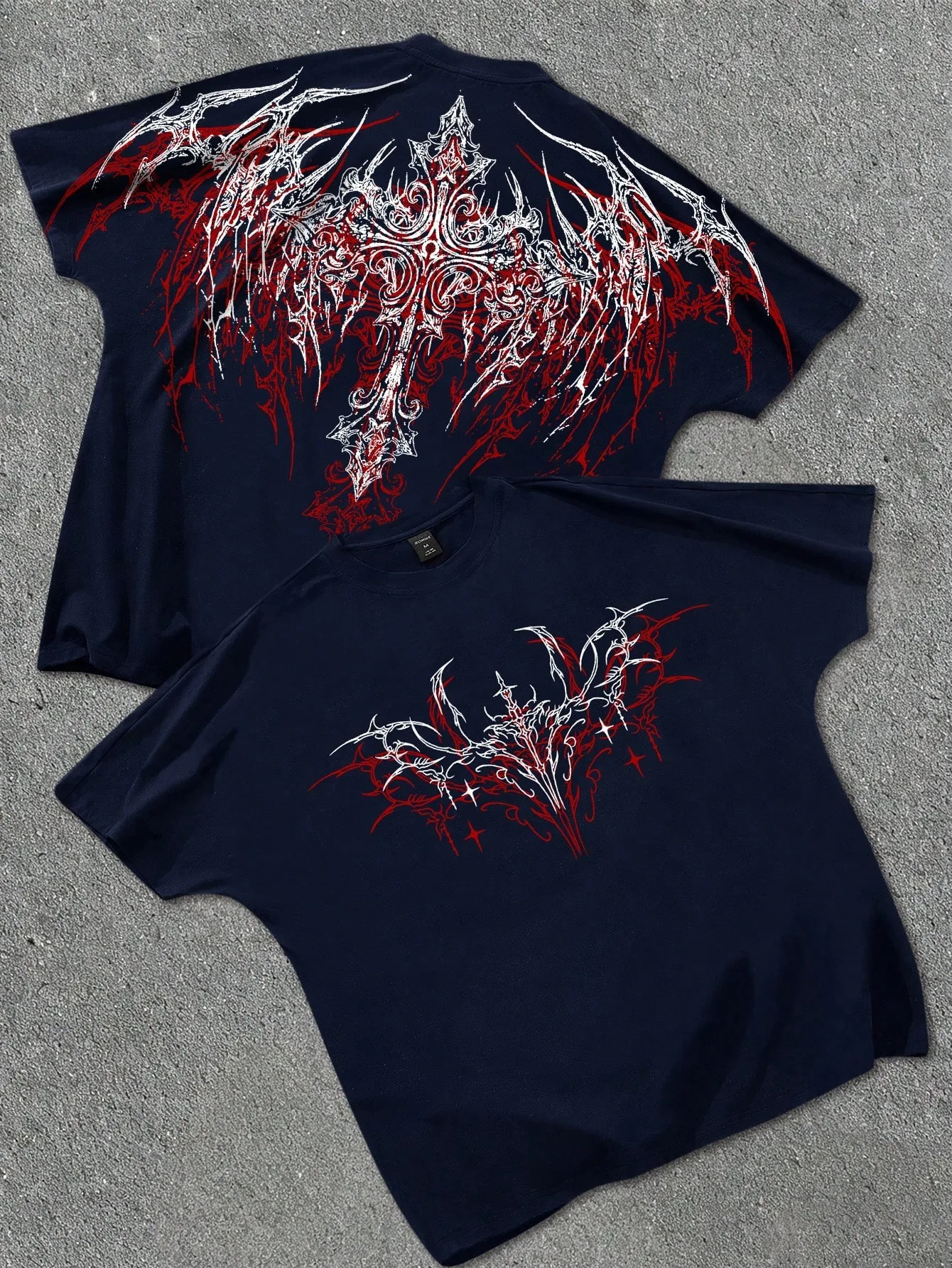 Cyberpunk Gothic Tee Rough Thorn Graphic Print Pure Cotton Streetwear Cool T‑Shirt Urban Street Punk Style Soft Oversized Fit