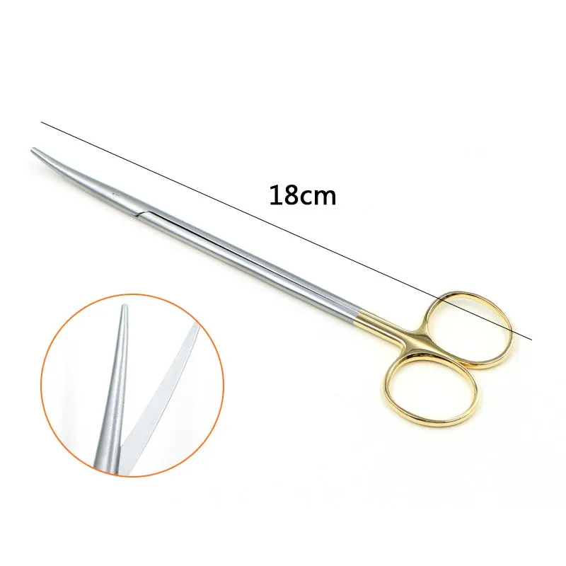 Ophthalmic stainless steel gold handle surgical scissors cosmetic plastic surgery instrument double eyelid tool 12.5/14.16cm