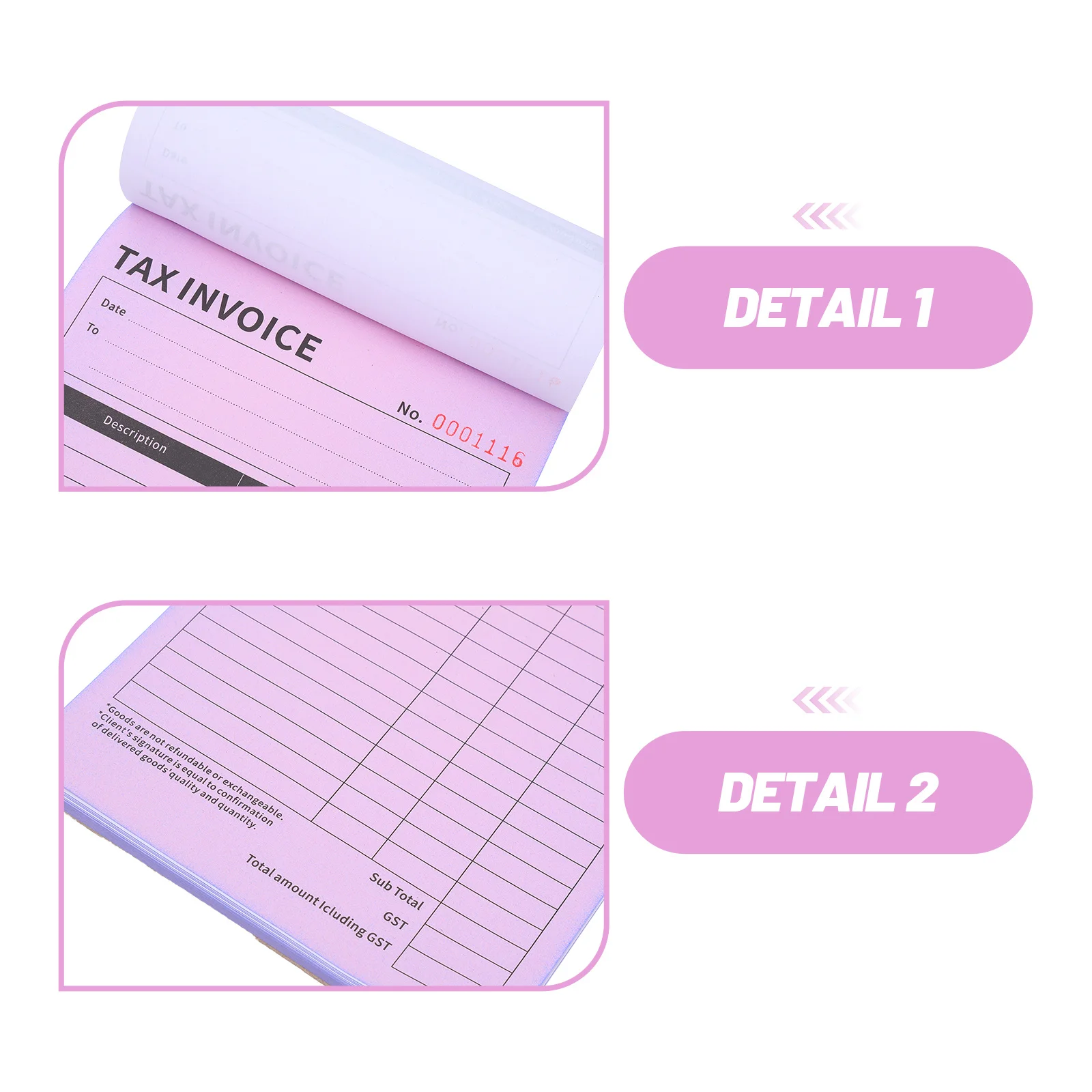 Carbonless Delivery Document Set for Office Use 2 Part Bill Order Form Stackable Secure Packaging Wholesale Supply