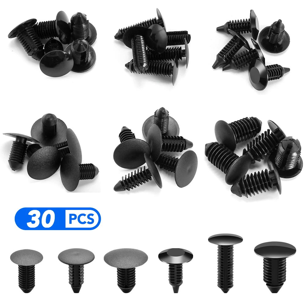 6 Size 30Pcs Auto Fastener Clips for Subaru Mpreza SG5 Human Lion Crosstrek Tribeca Outback Forester XV