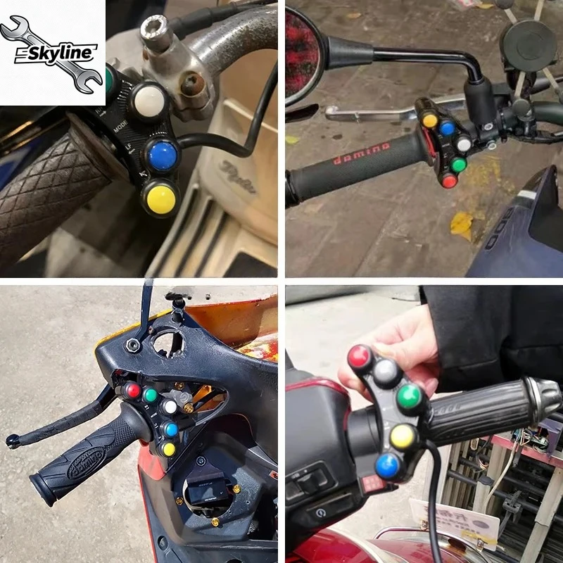 Motorbike Modified Waterproof Multi-function Handle Control Switch, All-in-one Light Horn Start Stop Button
