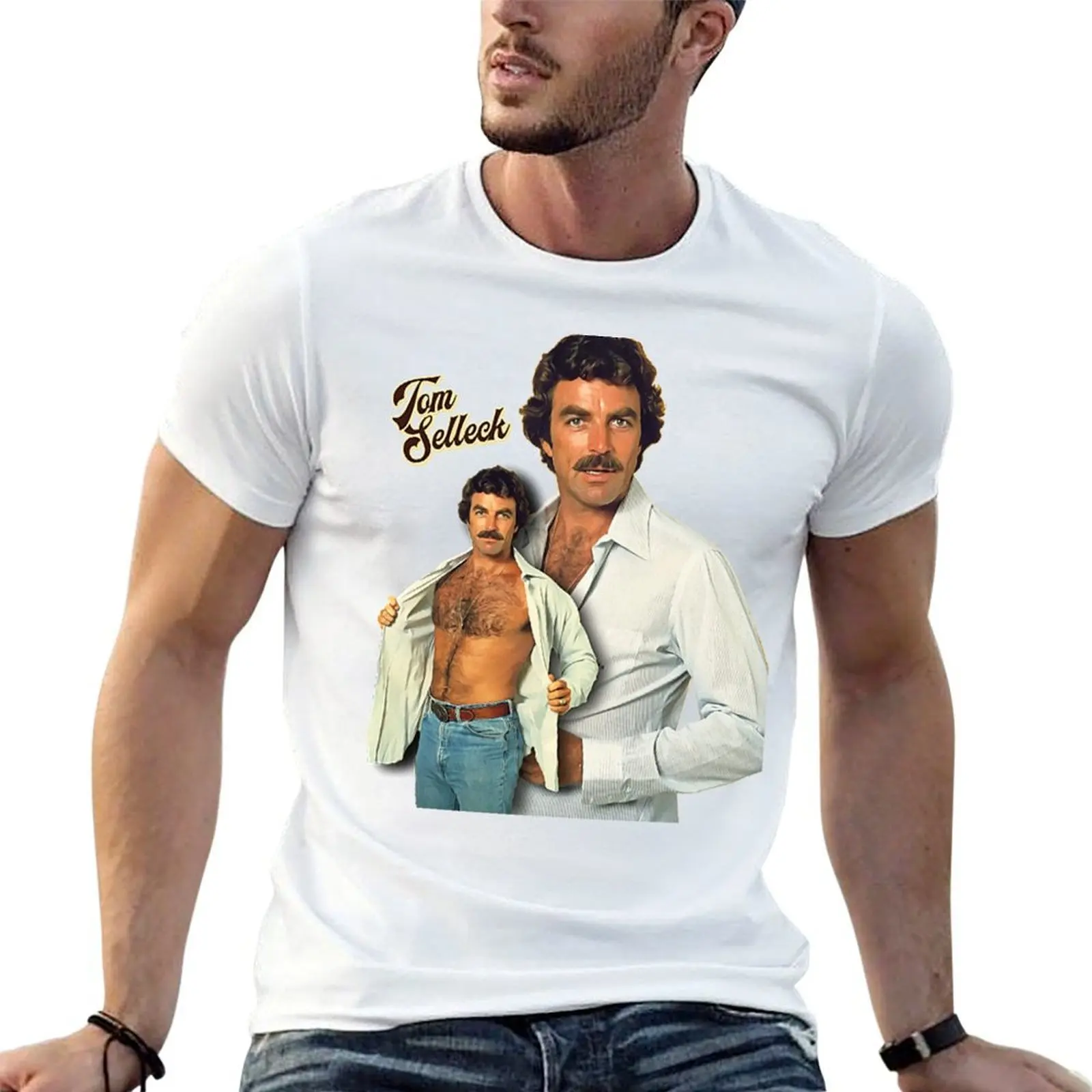 

Tom Selleck is the Daddy T-Shirt t shirts designer black cotton t-shirt plain for man package T-Shirt