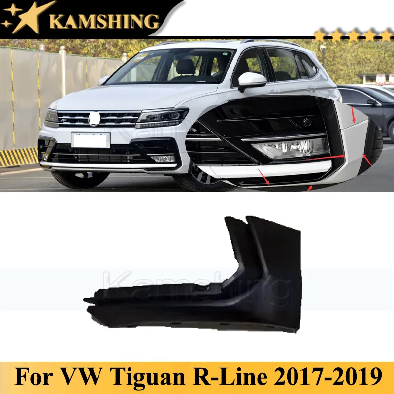 Kamshing For Volkswagen VW Tiguan R-Line R Line 2017-2020 Front Bumper Fog Light Cover Frame Trim Molding Unpainted