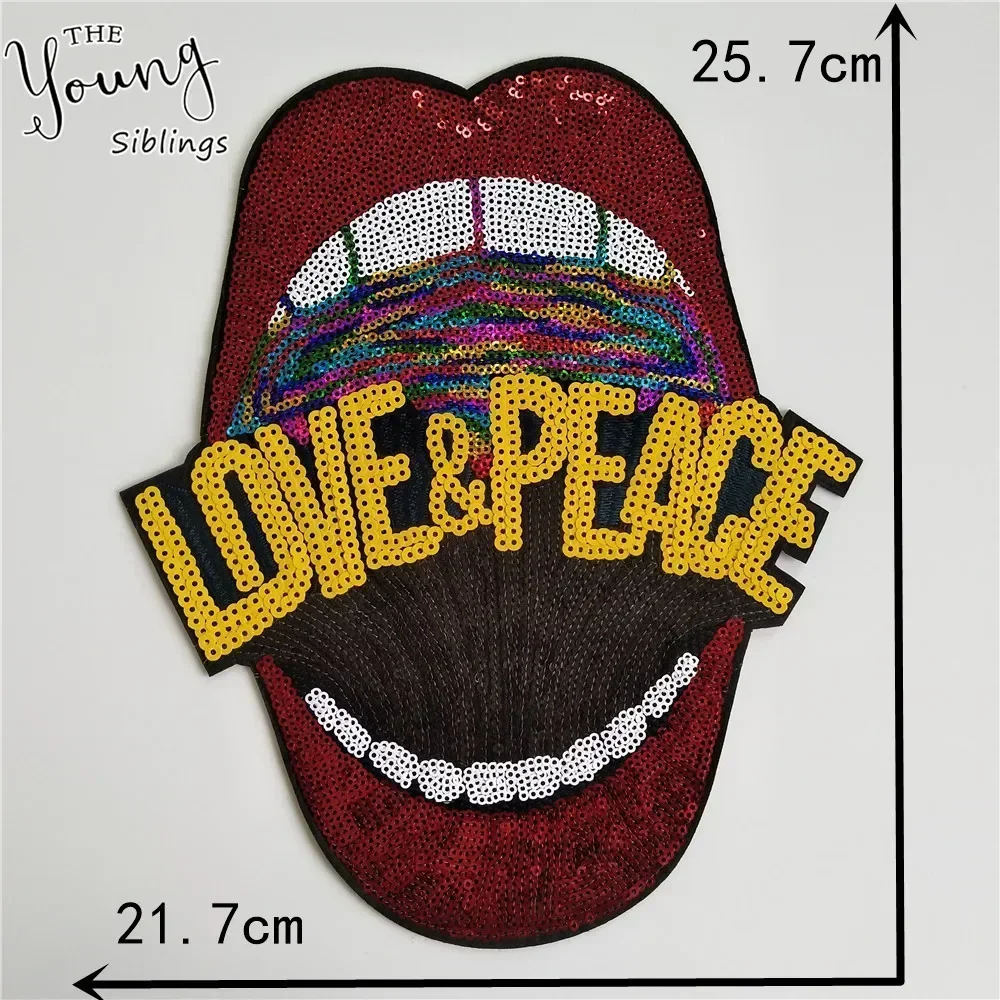 Heart, lips, gestures, lipstick, eyes, eyewear patterns embroidered sequin cloth patch hot melt adhesive clothing patch patch