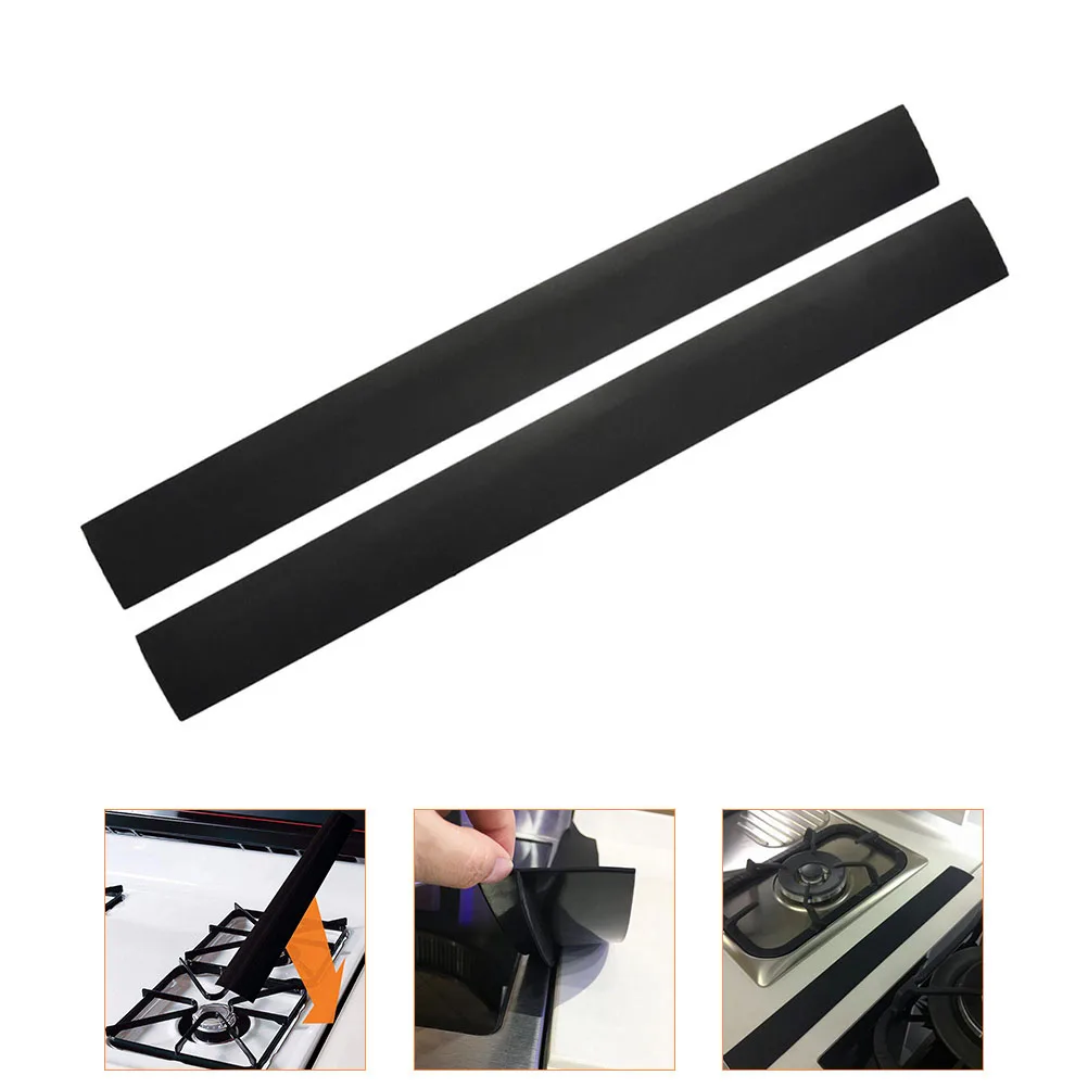 

2Pcs Silicone Stove Counter Filler Heat Resistant Cover Kitchen Countertop Seal Strip Stove Gaps Sealing Tape