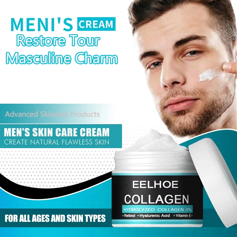 Cremas de colágeno para hombres, crema Facial más joven para arrugas suaves, crema hidratante reafirmante de ácido hialurónico, crema blanqueadora, cuidado de la piel Facial