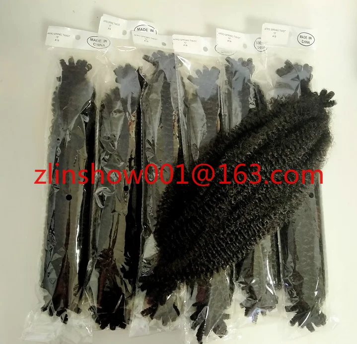 Spring Afro Kinky Twist Hair Mix Color Pre-Separated Crochet Braids Hair Synthetic Marley Braiding Hair Afro Spring Twist