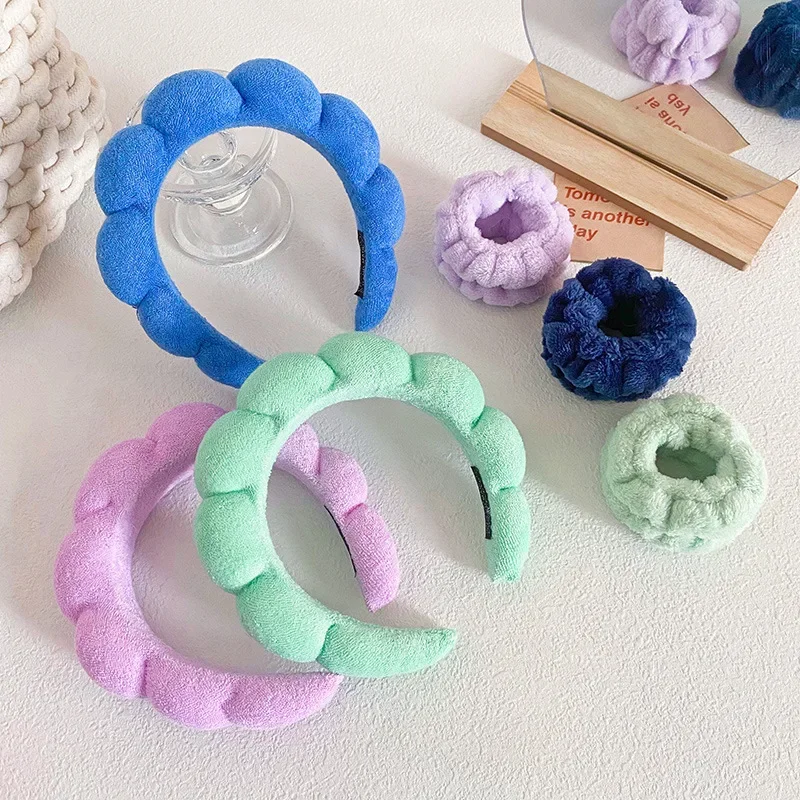 3Pc/lot Washing Face Microfiber Makeup Towel Hair Bands Headband Wristband Set for Washband Scrunchies Absorbent Wrist Sweatband