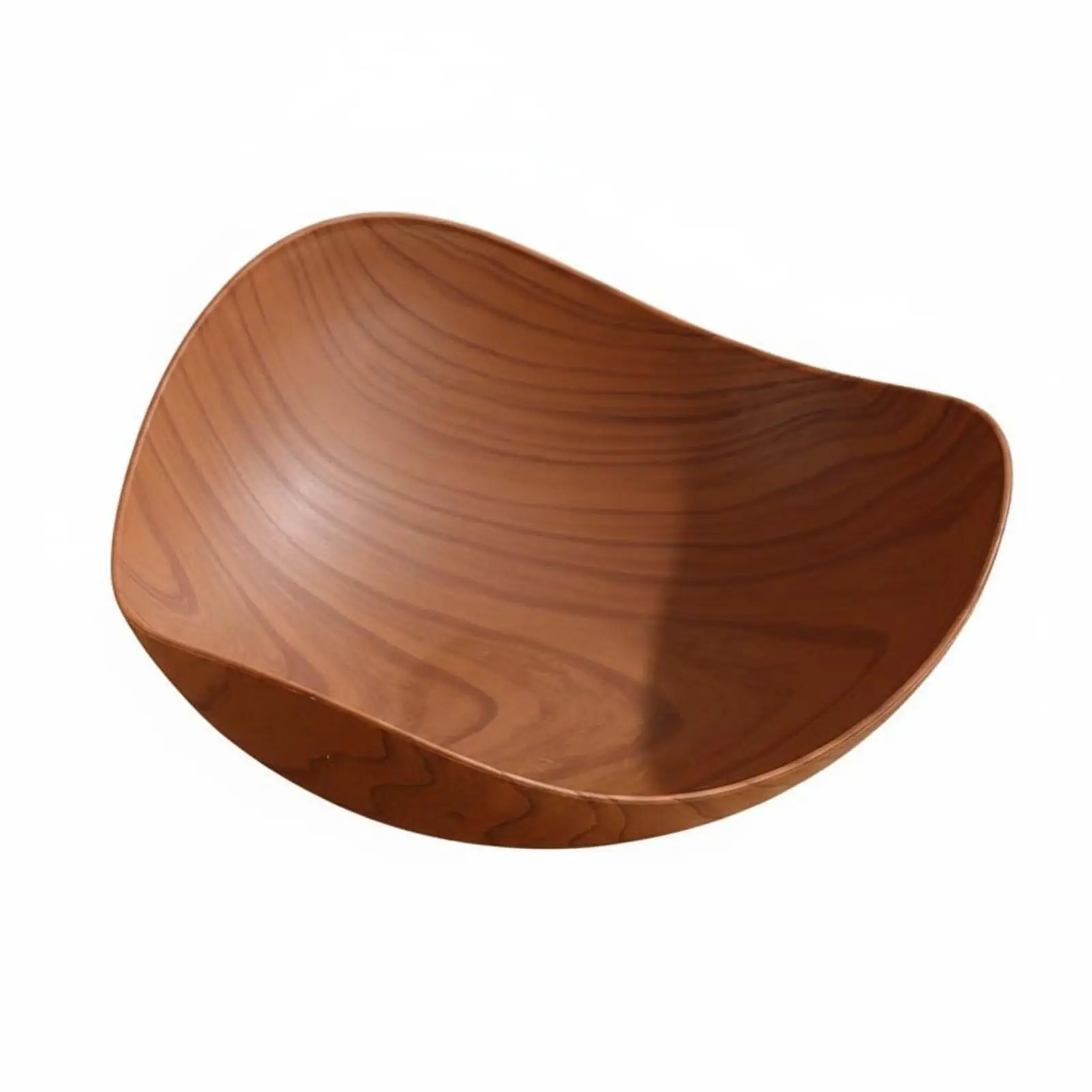 Wood Grain Plastic Fruit Platter Bowl Sturdy Serving Tray for Nuts Candy Dried Fruits Living Room Table Kitchen Use view 2