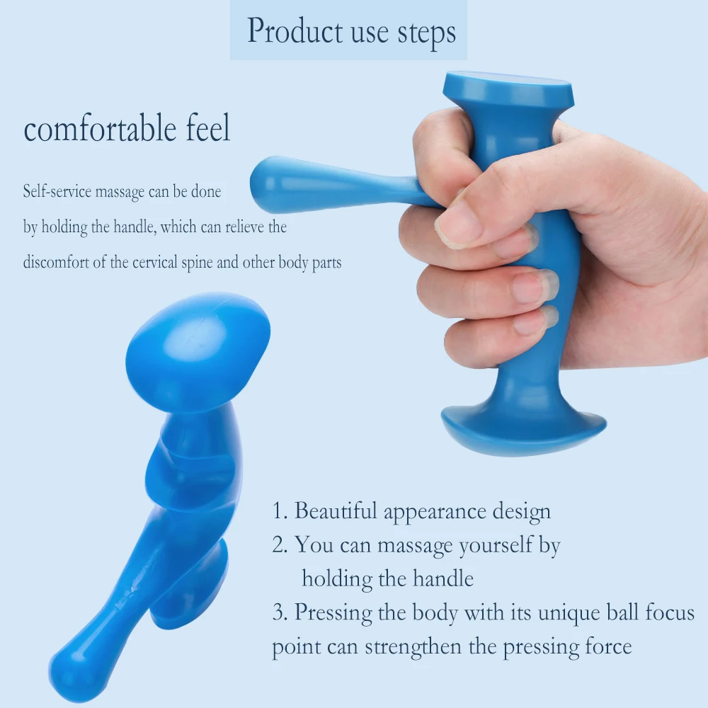 T-shaped Massager Thumb Finger Pressure Press Trigger Point Manual Physiotherapy Tools Full Body Deep Tissue Relax Pain Relief