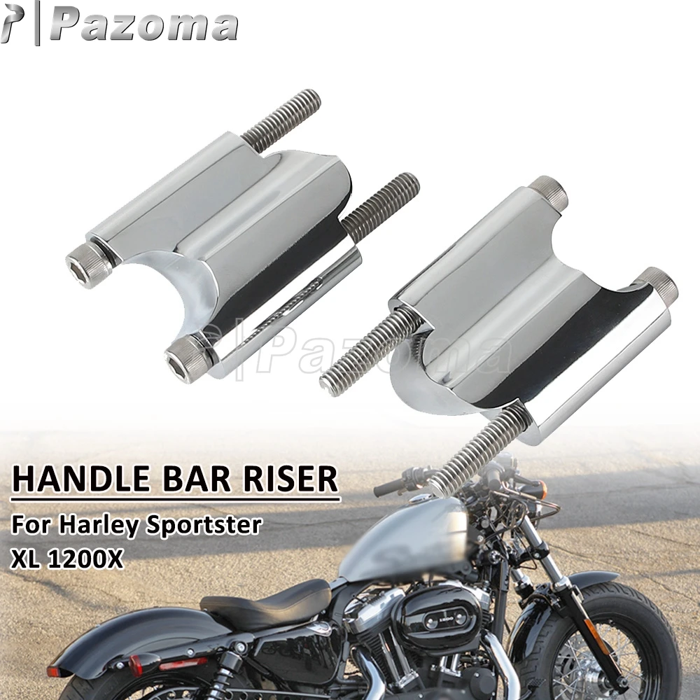 

2" Handlebar Riser Motorcycle Handle Clamp Extend Adapter For Harley Sportster XL 1200X XL1200X Forty-Eight 2010-25 CNC Aluminum