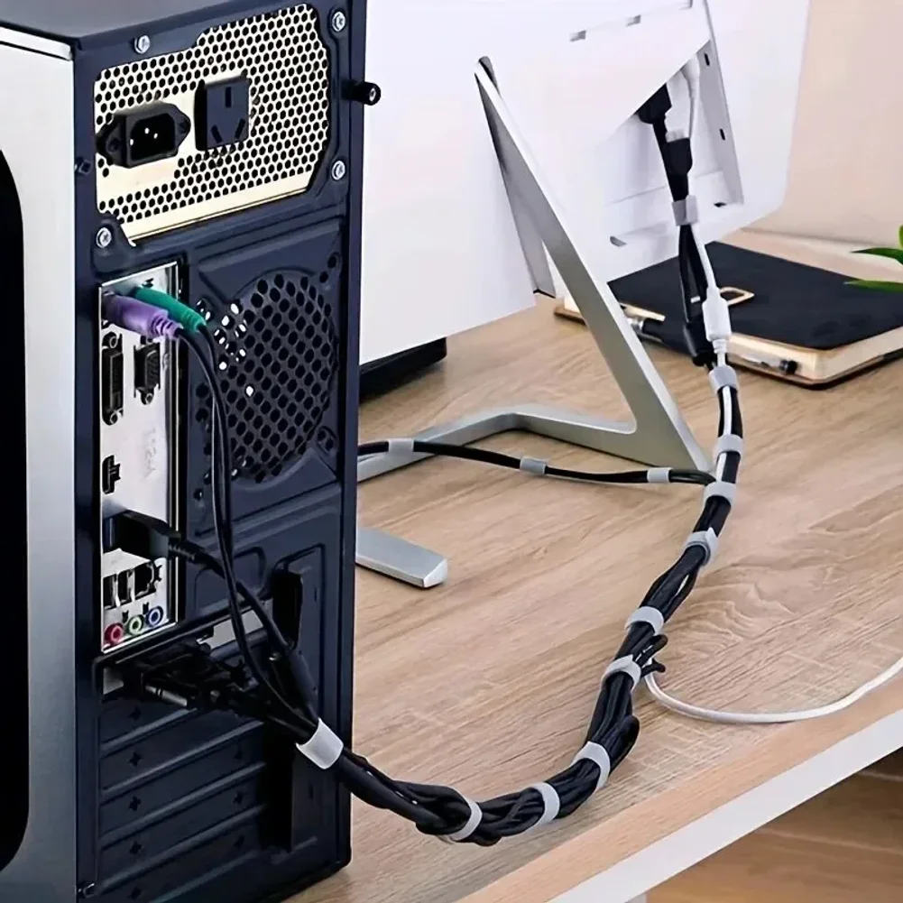 1PC 10mm 5m Data Cable Management Cable Tie Reusable Removable Multi-purpose Wire Organizer Data Cable Storage Tape Plant Fixati