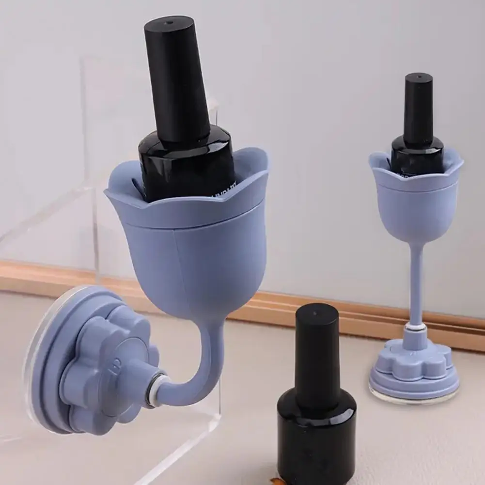 

Держатель для лака для ногтей в форме цветка, вращающийся на 360 градусов, наклонный, с защитой от проливания, не требующий прилипания, подставка для бутылки с присоской для гель-лака