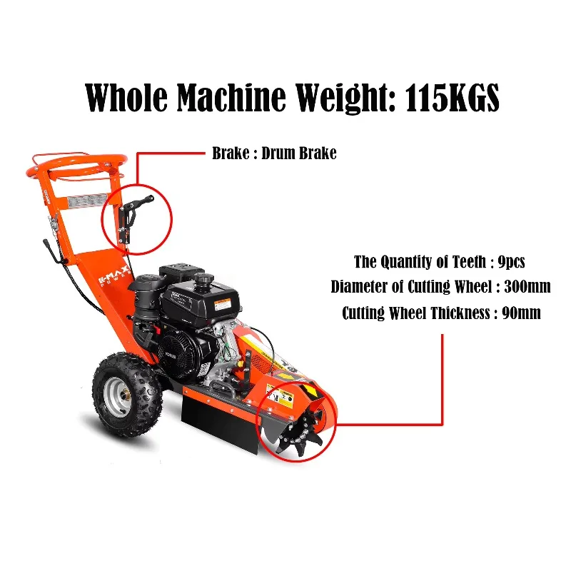Maxpower 15hp Powered Customization Home Use Movable Mini  Wood Tree Root Remover  Stump Grinder