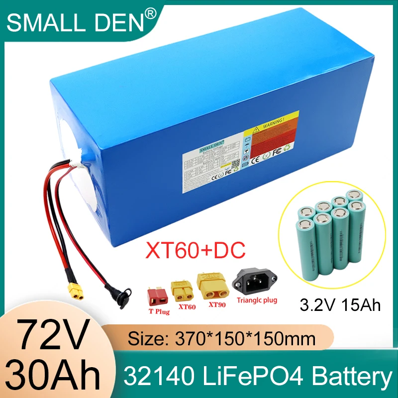 New 72V 30Ah 32140 LiFePO4 Battery Pack 22S2P 3500W High power With 50A BMS For 80.3V Electric Motorcycle Tricycle Scooter Cells