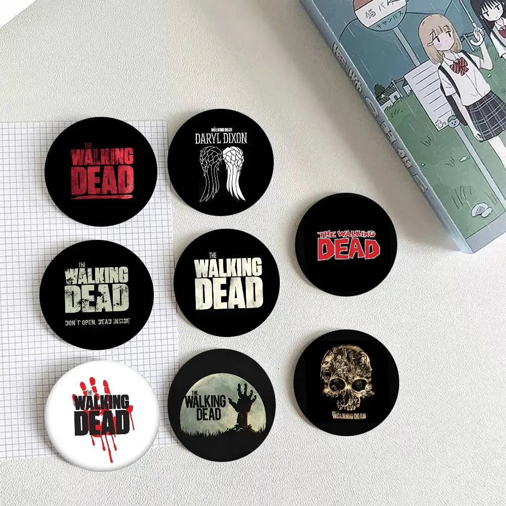 The Walking Dead Cartoon Round Badge Creative Brooch Clothing Backpack Accessories Lapel Pin