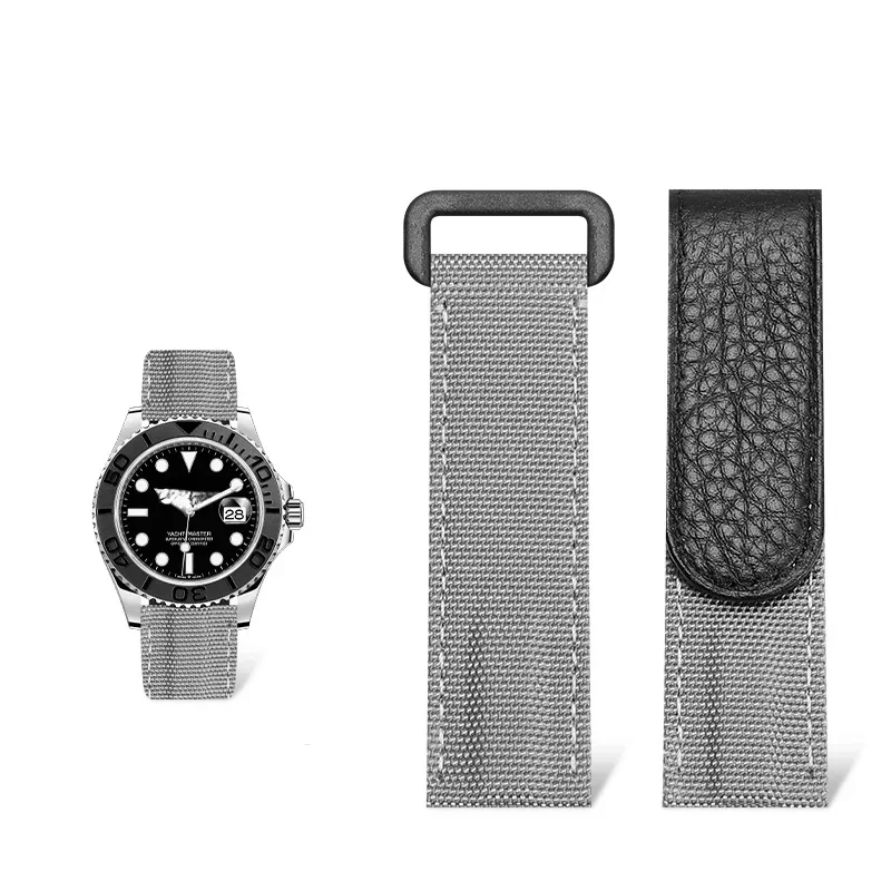 

20 мм Swatch Co фирменный нейлон T-udor Bay на липучке Daytona SUB R-olex Seiko CASIO Tis-sot, цепочка для часов, аксессуары, ремешок для часов Apple